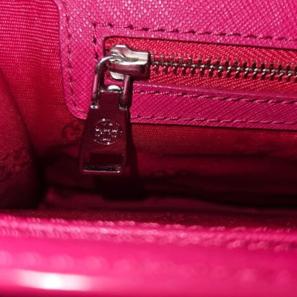 Tory Burch Emerson Combo Pink Saffiano Leather Crossbody Bag Fuchsia Hot Pink - Picture 6 of 13